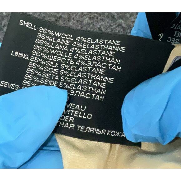 Black Label Ralph Lauren Wool Leather Trim Khaki Tan Stretch Dress Sz 6 - Picture 5 of 5